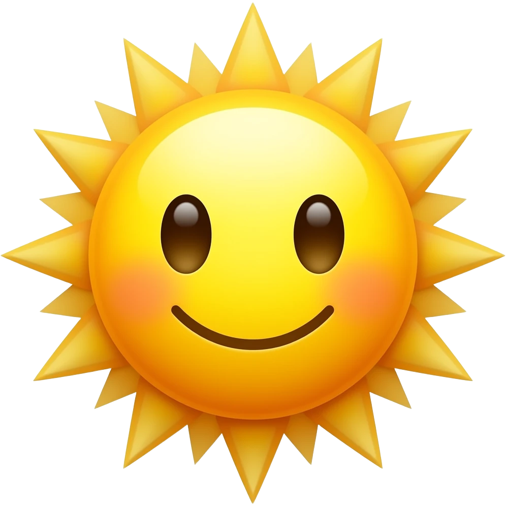 je veux des emoji soleil qui riz emoji