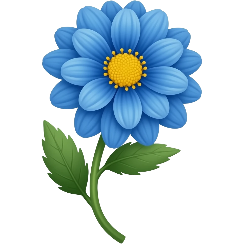 blue flower emoji with stem emoji