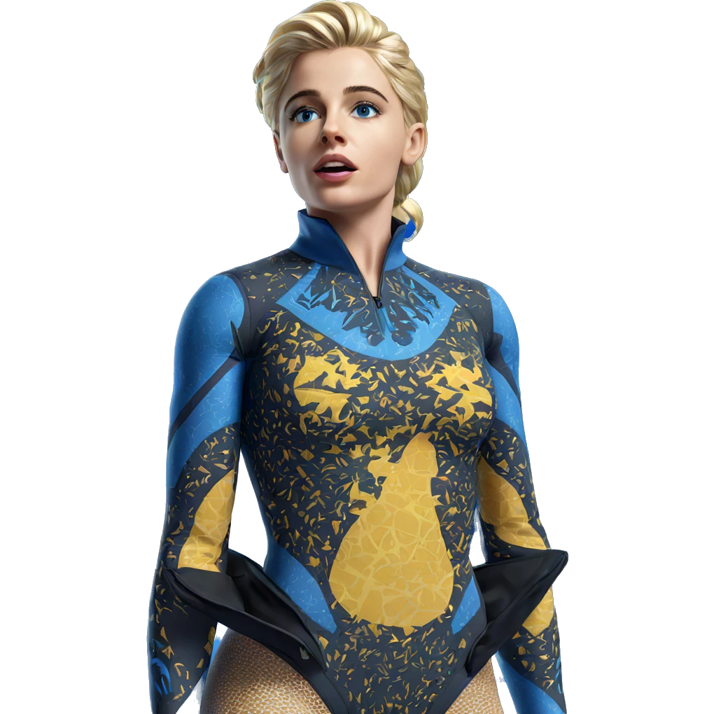 blue eyed blonde in bodysuit emoji