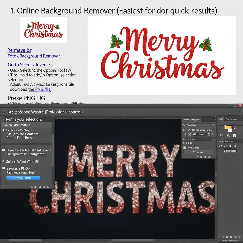 Merry christmas text, remove background emoji