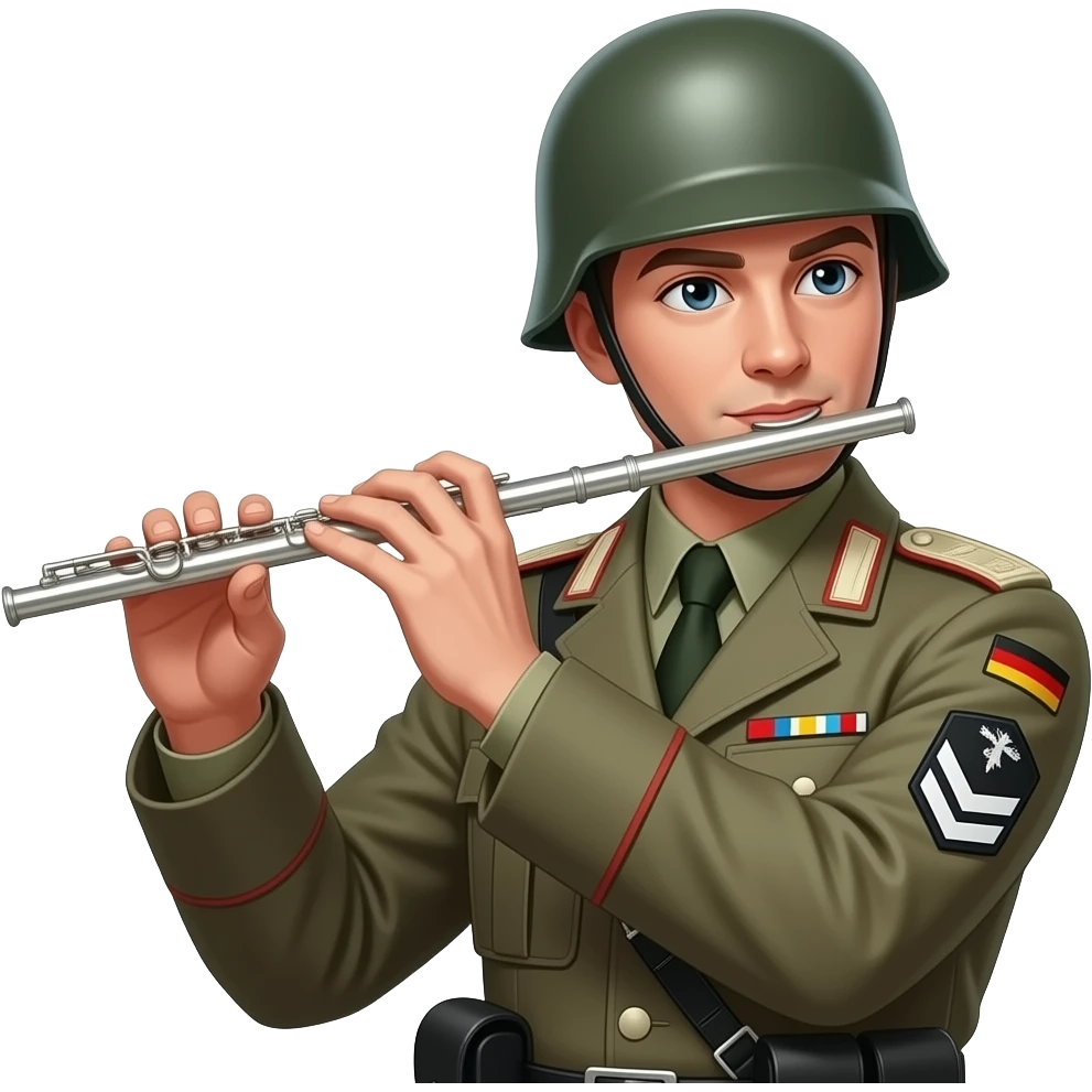 modern germany soldier playing flute emoji