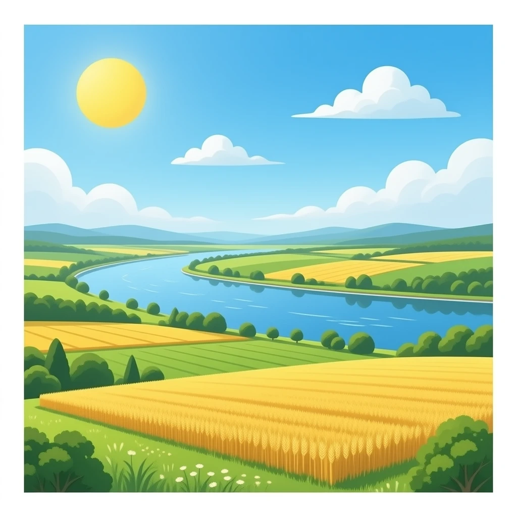 campo con un rio grande emoji