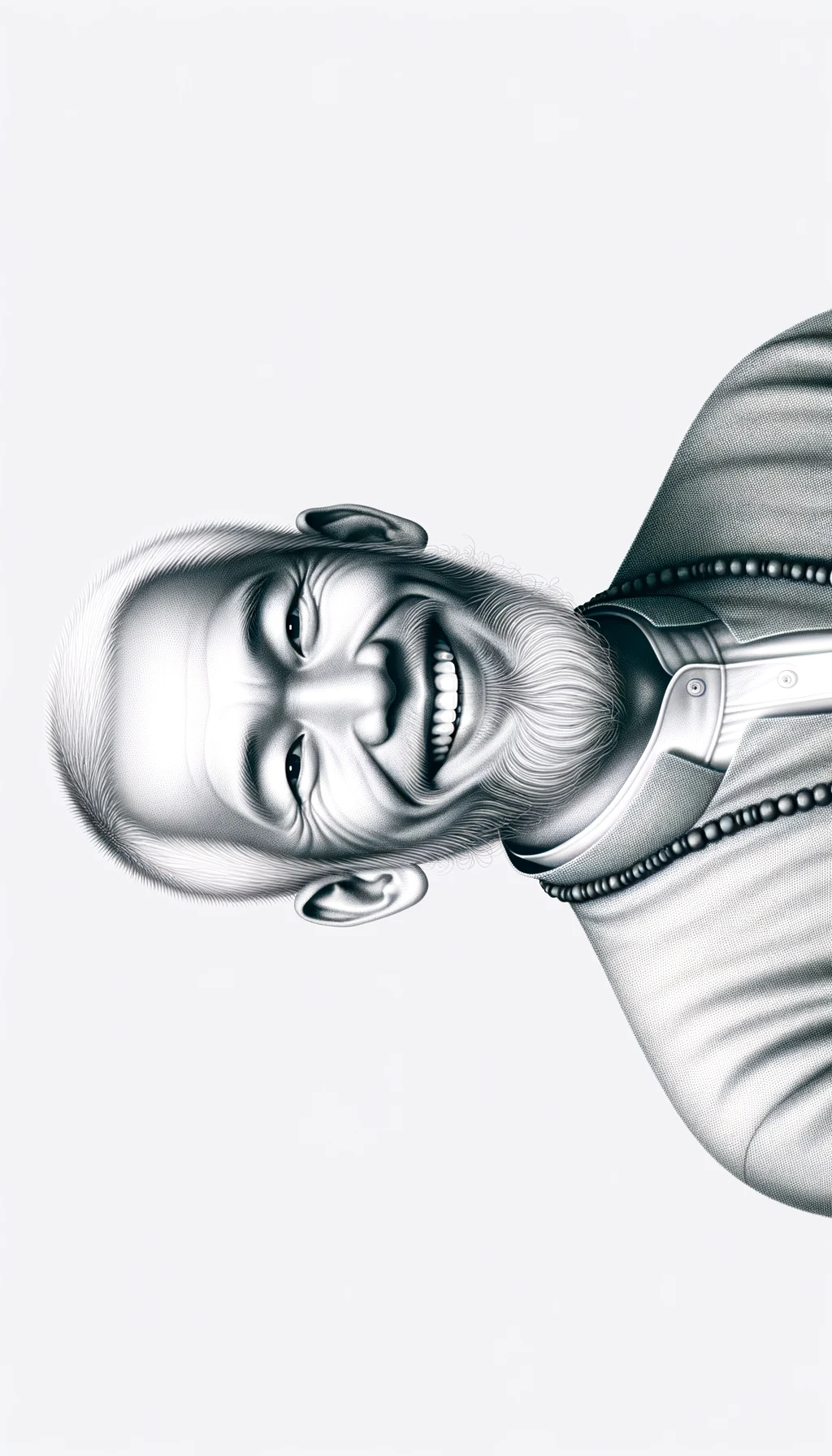 corpo umano anatomico a figura intera che sorride rilassato, iperrealistico 4k, isolato su sfondo bianco emoji
