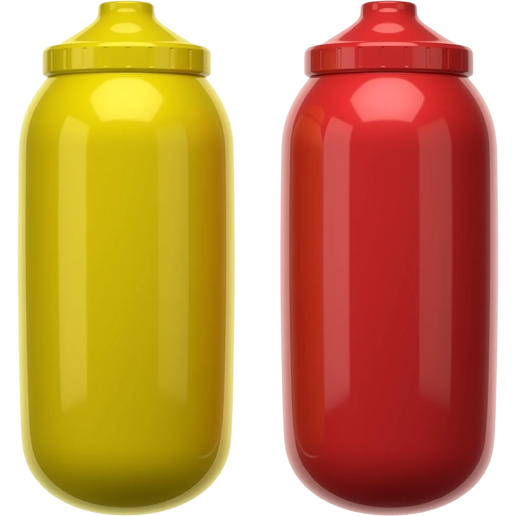 Yellow and red paint ball emoji