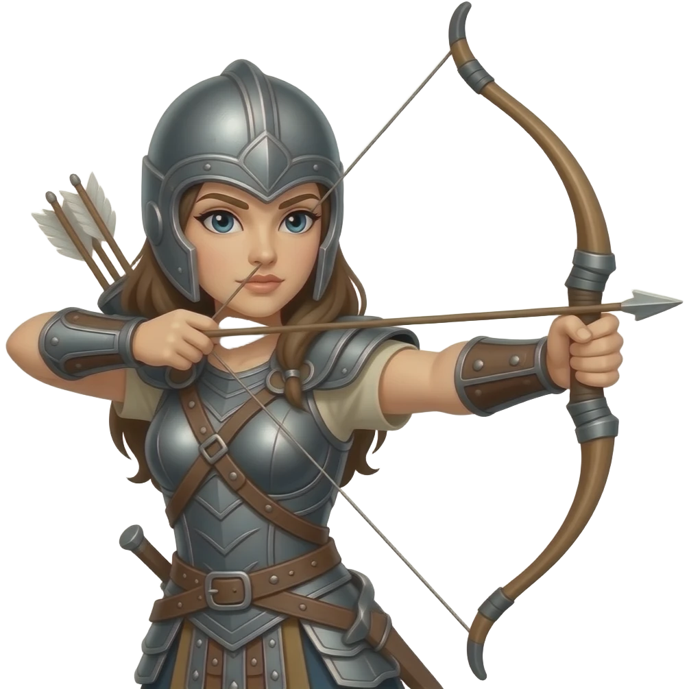 Simple Female warrior with a bow and arrow emoji