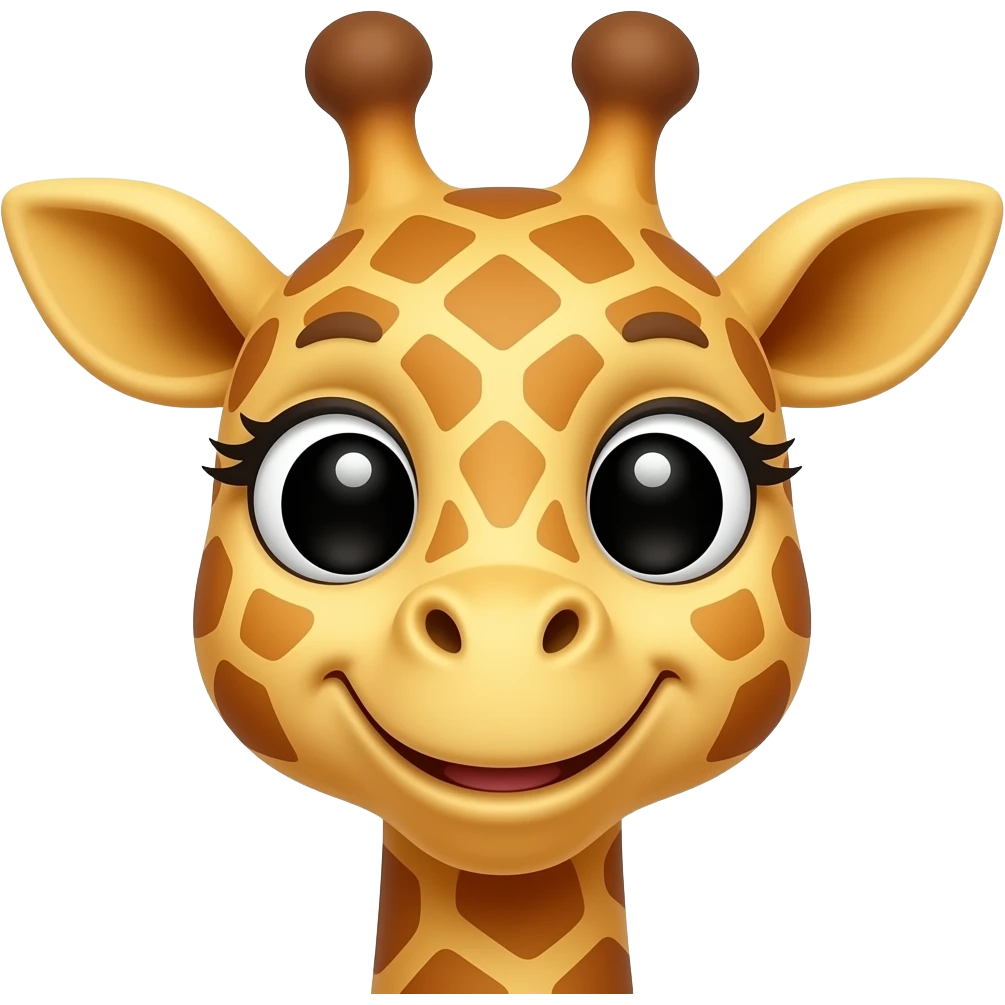 Einfacher Giraffenkopf der sehr glücklich ist emoji