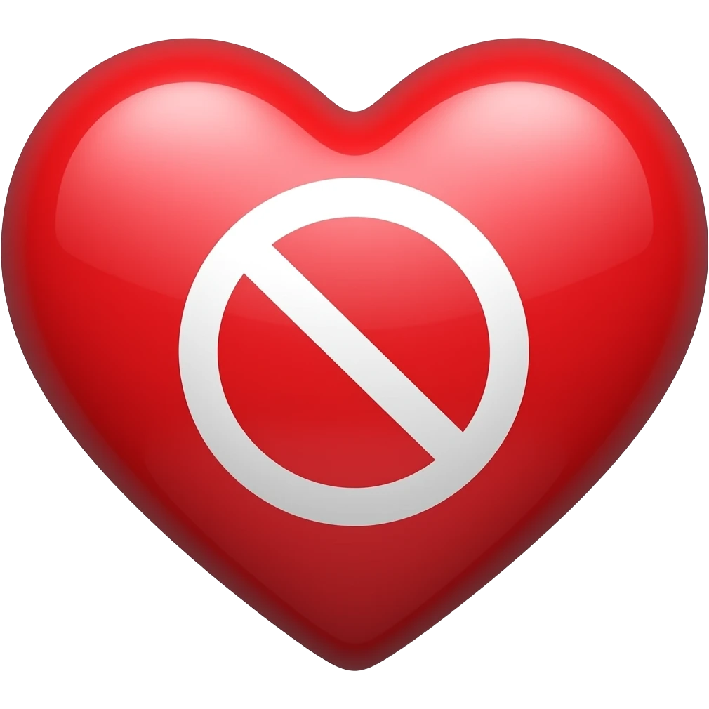 Hame un emoji de un corazón con una señal de prohibido emoji