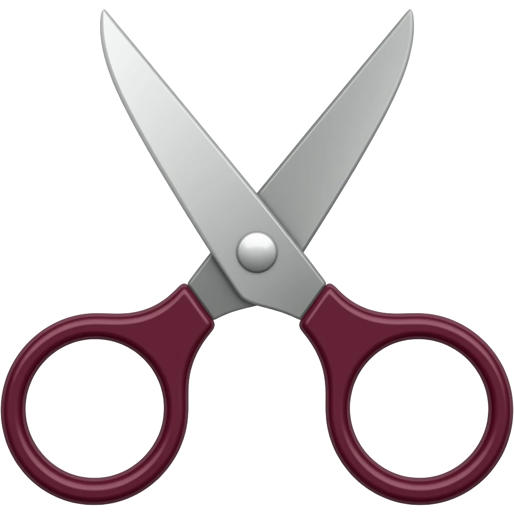 tesoura fechada bordô emoji