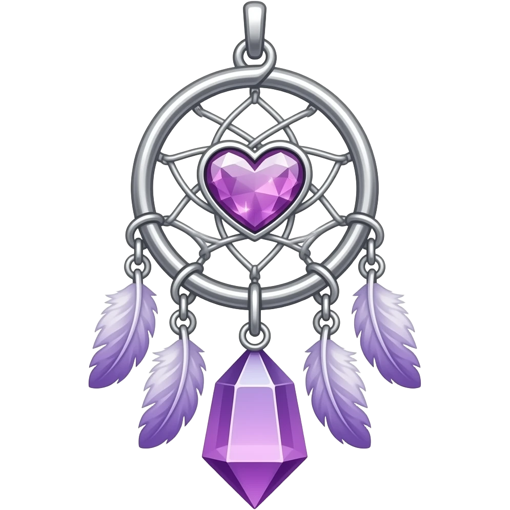 Purple-Blue-lime-greenish and silver cold-cool-colored romantic lush beautiful pretty hanging crystal-catcher aesthetic with hearts and sparkles and feathers emoji