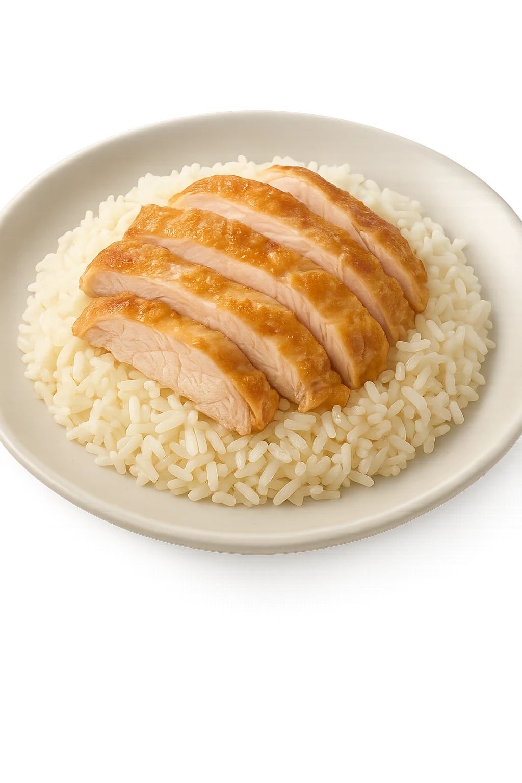 Riso con pollo cucinato su un piatto emoji