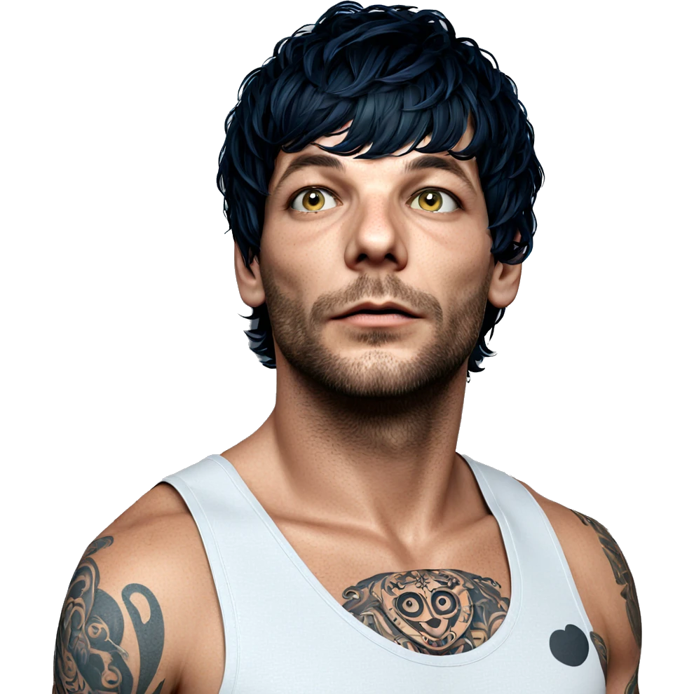 realistic portrait of tattooed man emoji