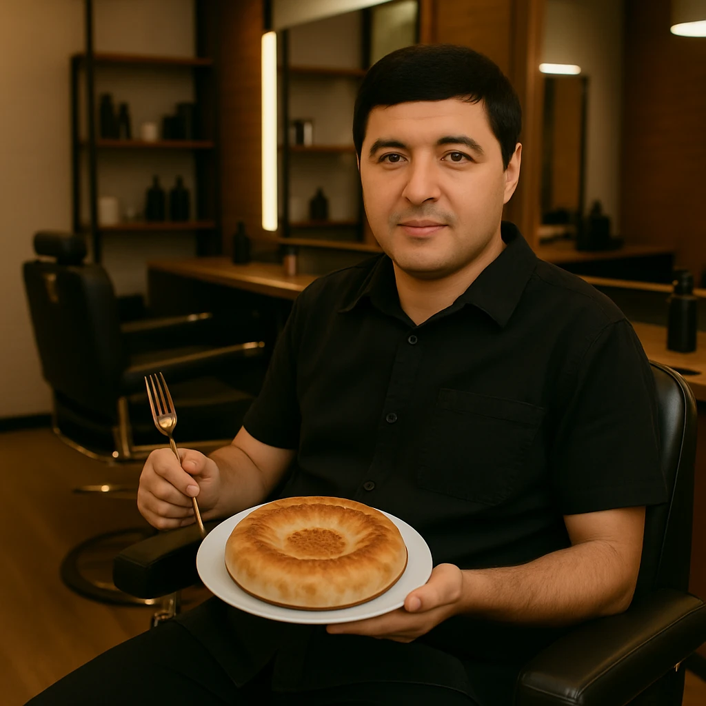 birinchidagi odamni yuziga 2 rasmdagi odamga uzidak qilib chizib bergin xuddu shunday non yen utirganini emoji