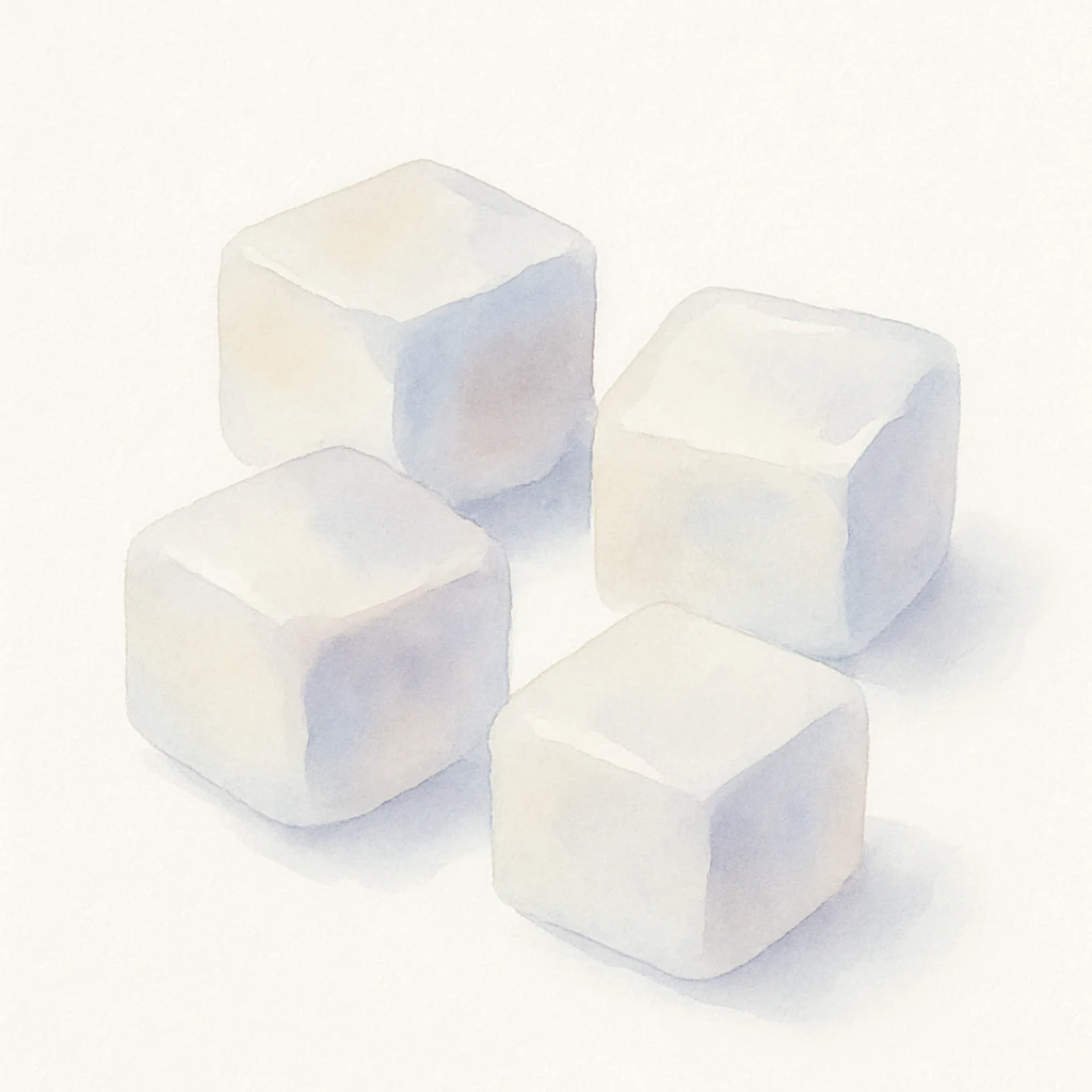 watercolor style sugar cubes, soft edges, subtle blue and purple tints emoji