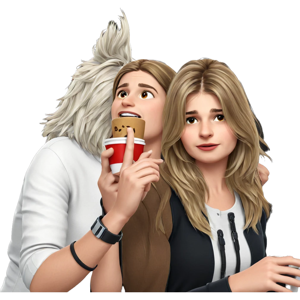 friends enjoying a coffee break emoji