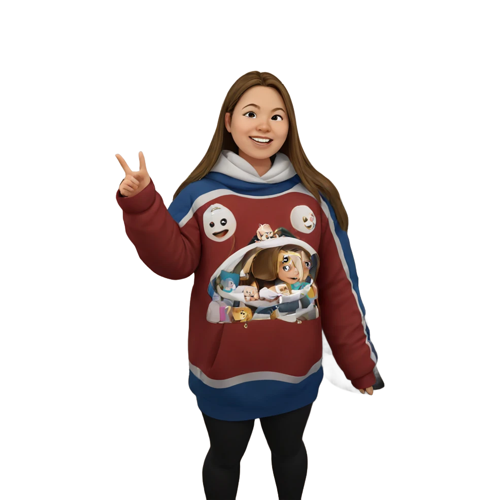 smiling girl in cozy room emoji