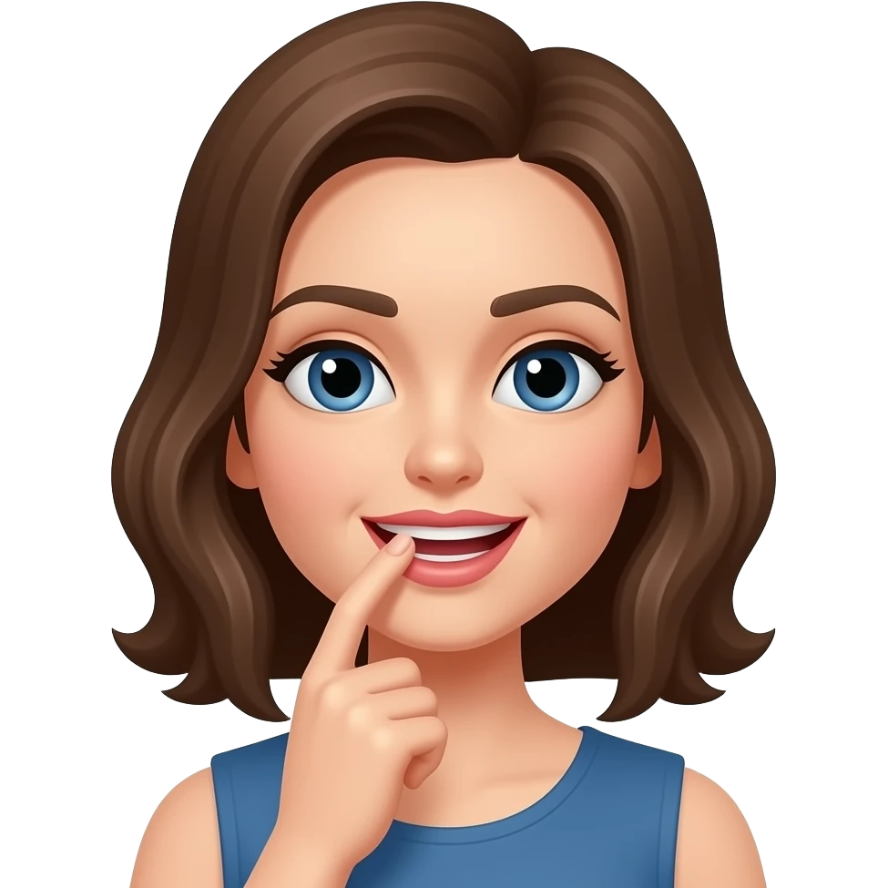 Emoji qui se mord le doigt femme emoji