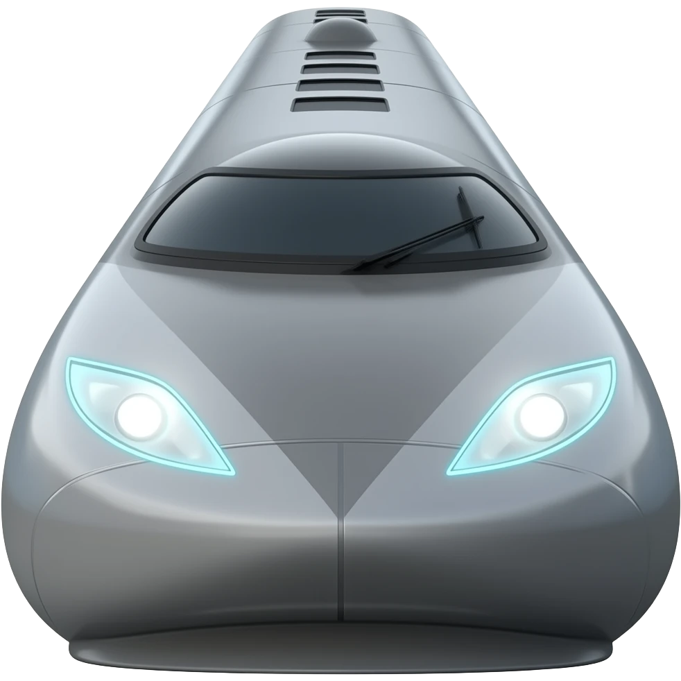 A 3d cartoon sleek bullet train 3d style emoji