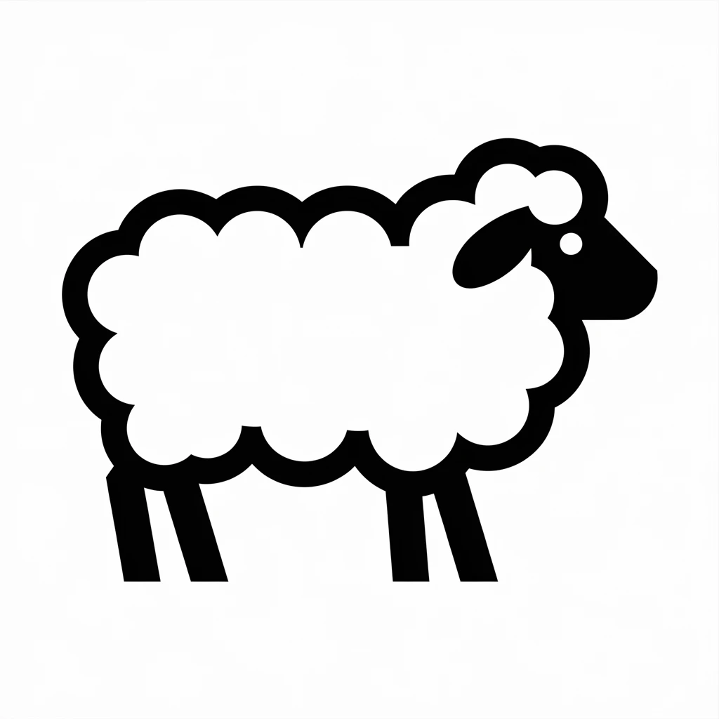 Sheep icon black silhouette emoji