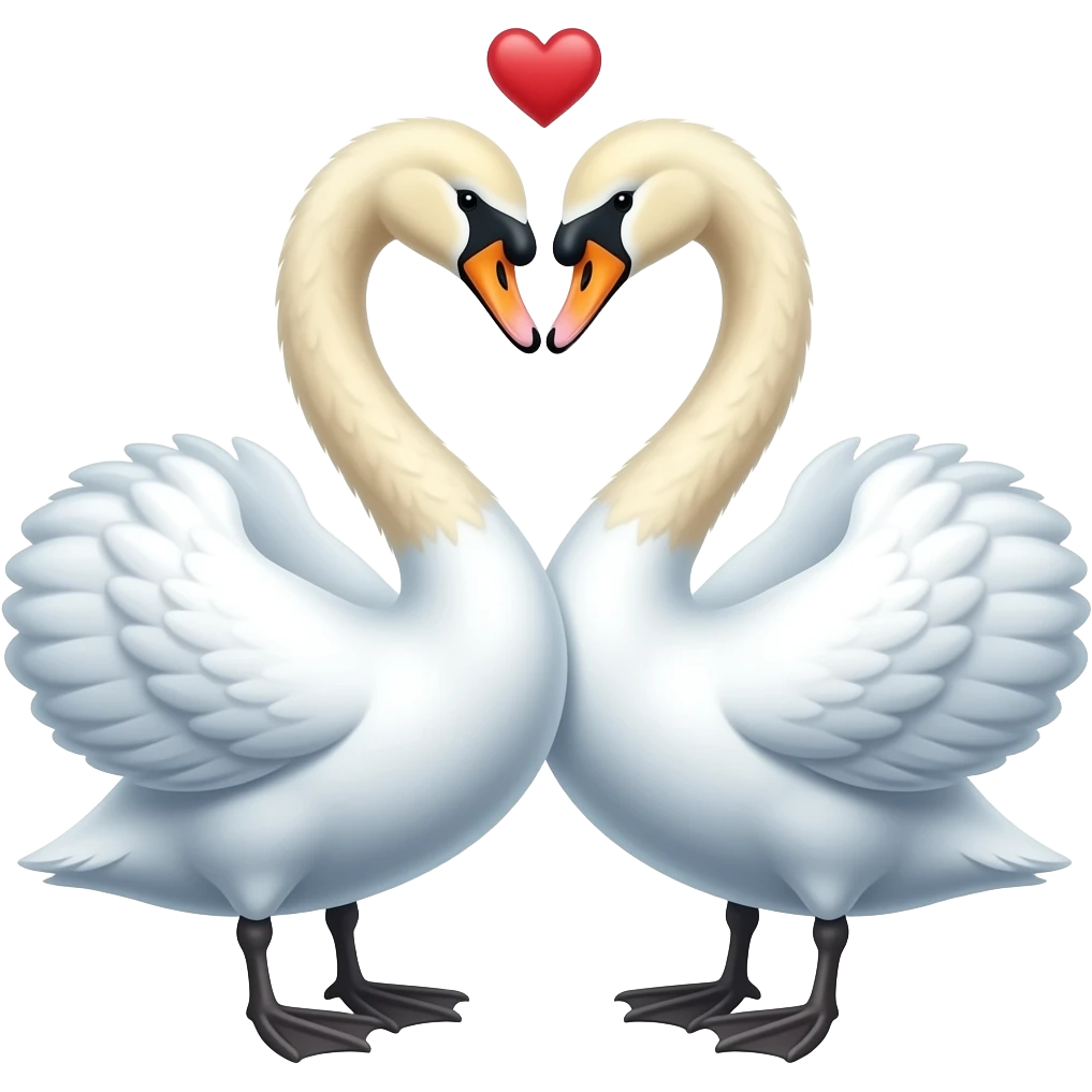 2 swan in love emoji