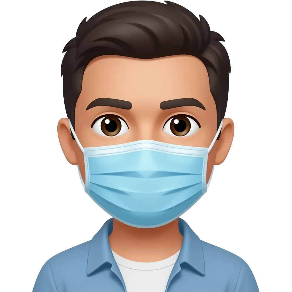 Crie um emojis.com emogji usando máscara na cabeça. emoji