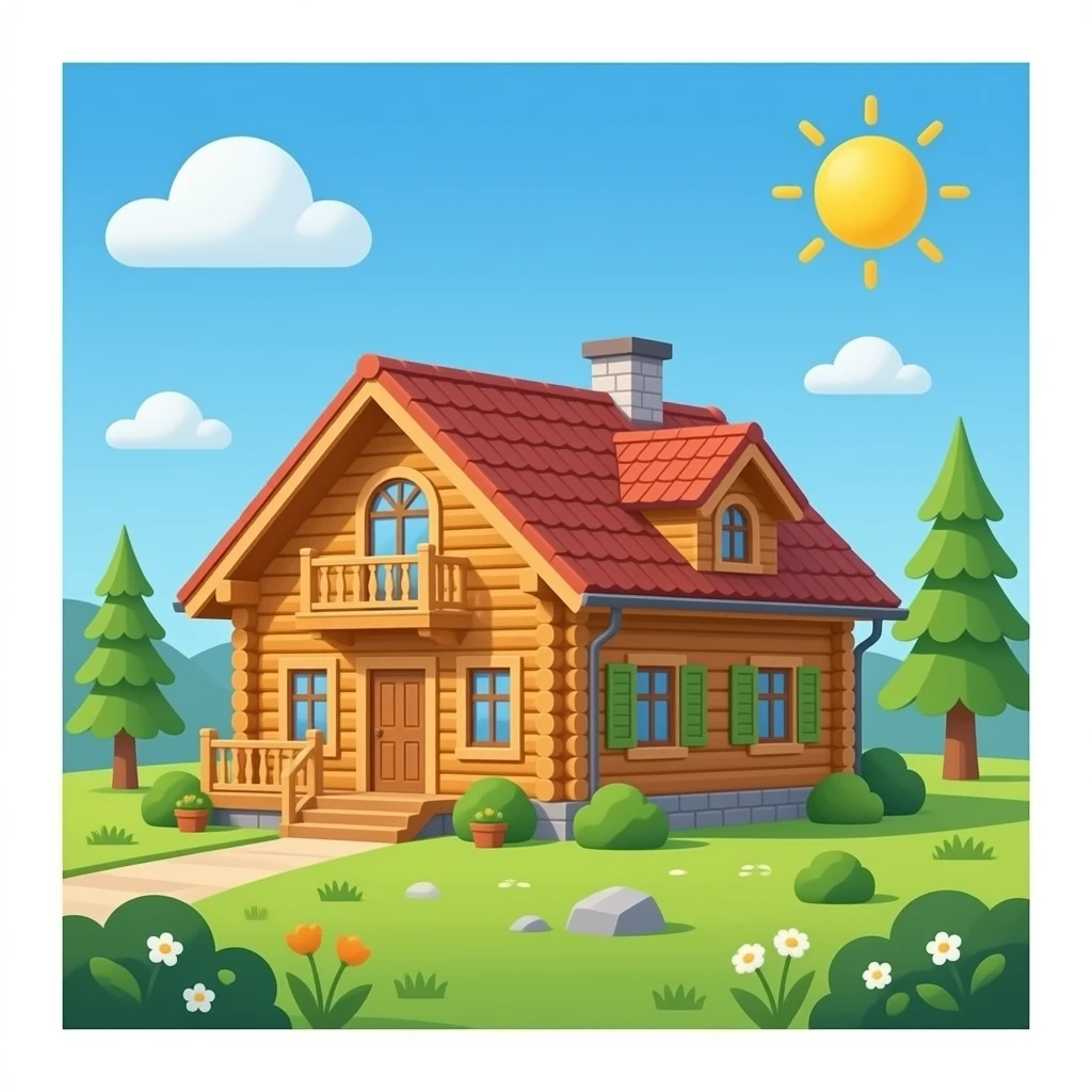 luxury wooden cottage emoji
