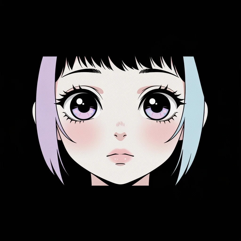 pastel horror profile picture, cute, expressive, minimal, black color palette, variation 1 emoji