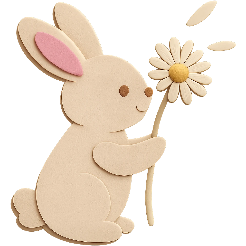 Add a pink color element to the inside of both bunny ears, making them visually equal, while keeping all other design elements unchanged. emoji