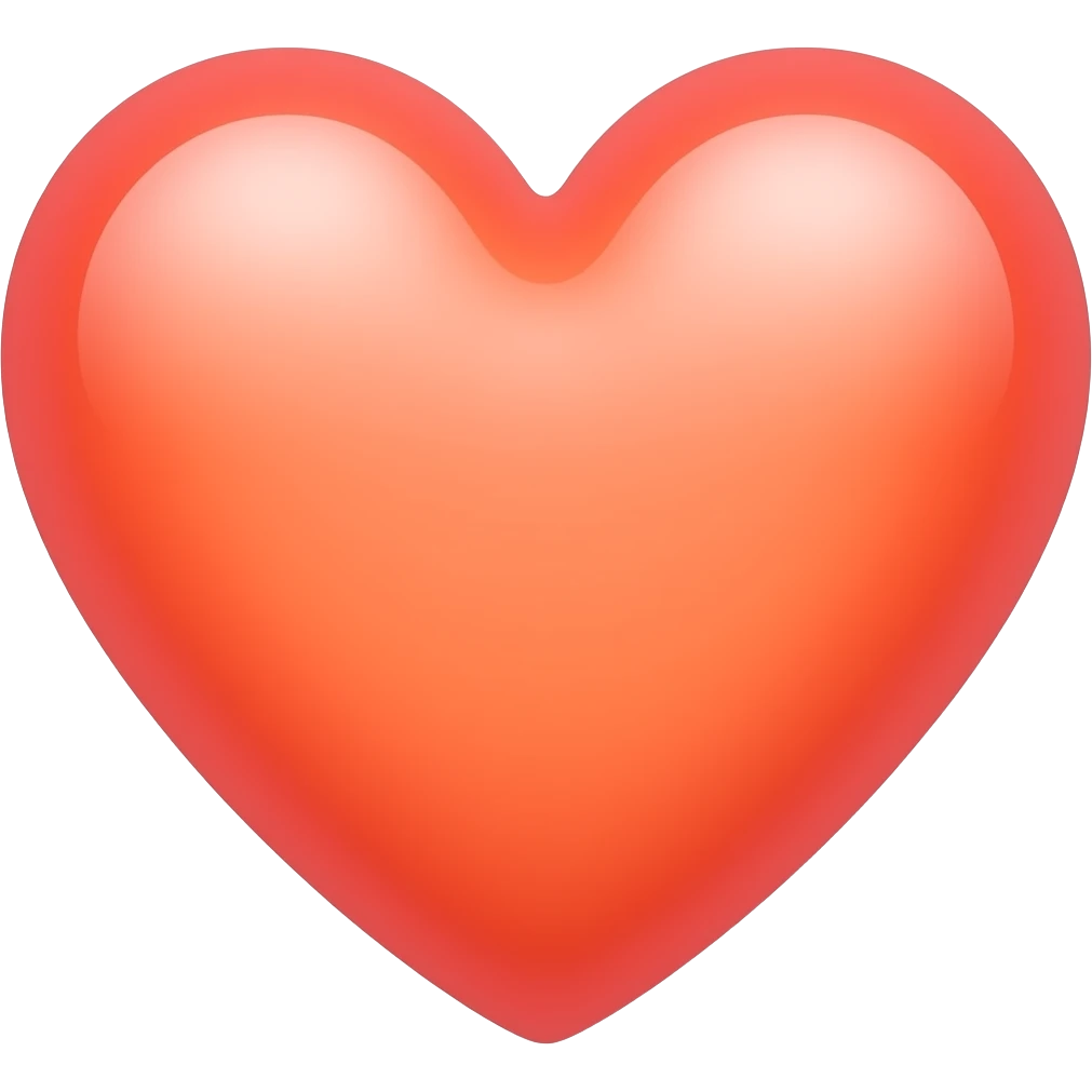 Pastel red orange gradient heart emoji