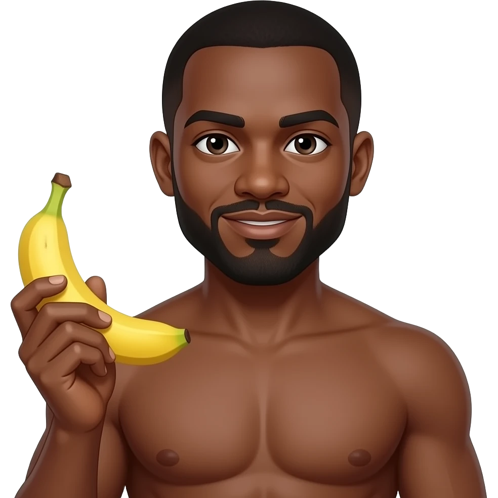 zenci adam elinde muz olsun kel zenci kıyafeti yok emoji