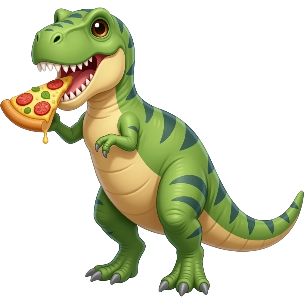 pizza eating dinosaurs emoji