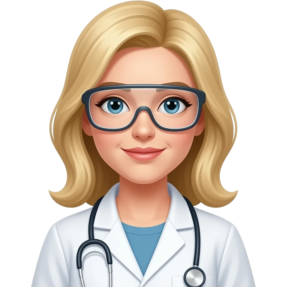 Bacteriologa mujer con cabello mas largo rubia emoji