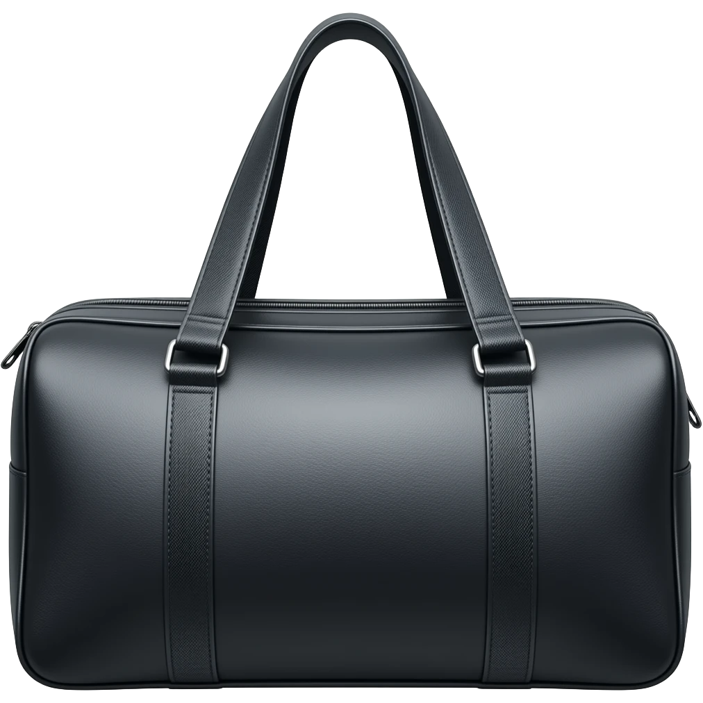 open black horizontally long cylindirical bag from front view emoji