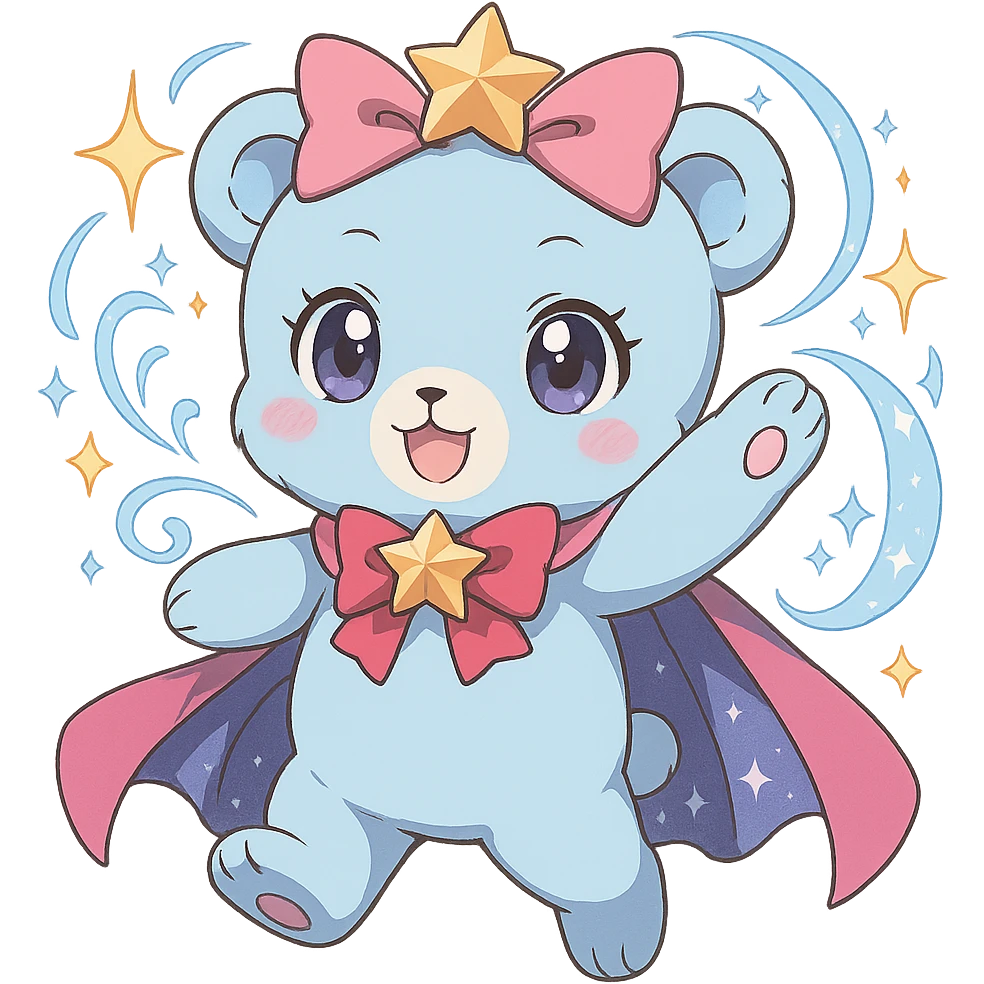anime style magical bear emoji