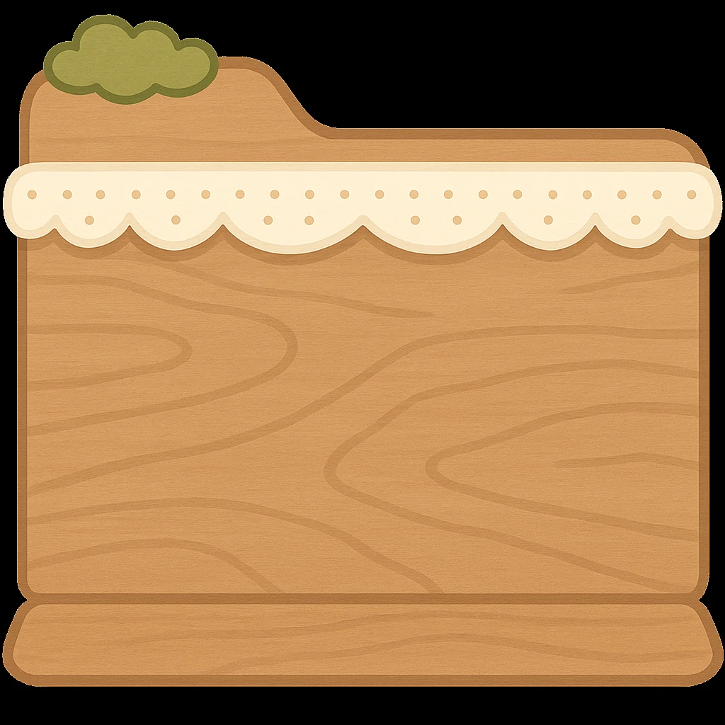 Render this folder. Remove the plants. KEEP THE STYLE INTACT. Render it as if it were open. white frills, but the plants at the very top can stay. emoji