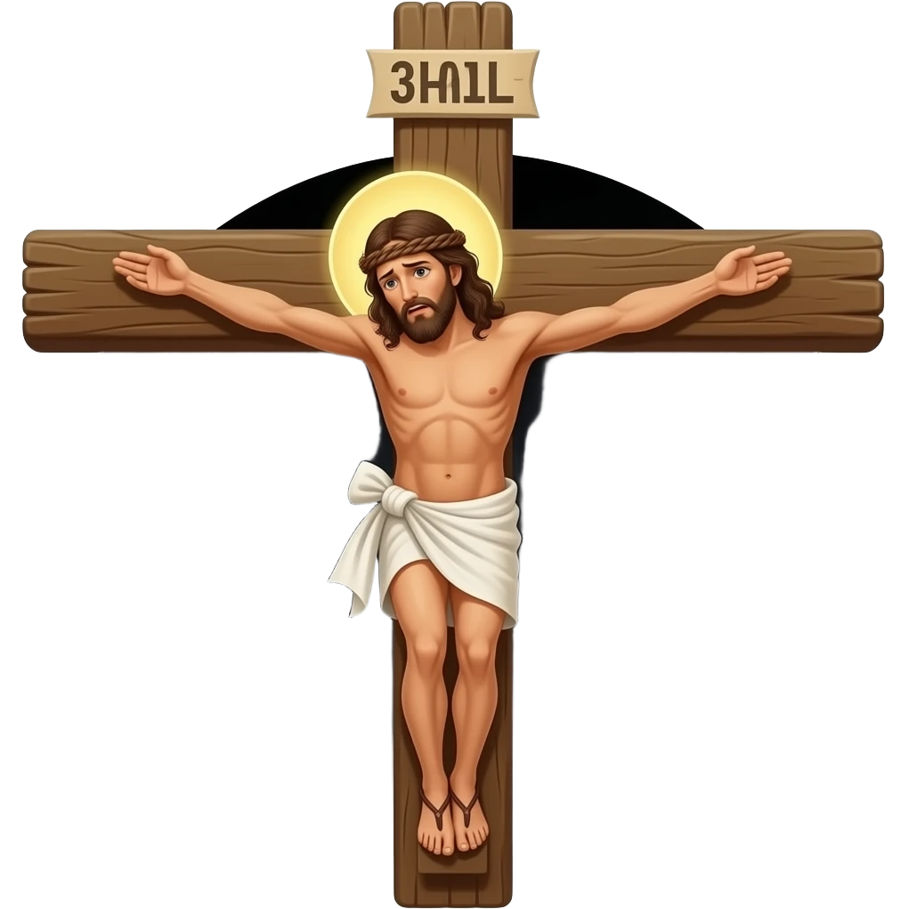 JESUS CRUCIFIED  on cross and at hour 3 pm he gace his life on cross and and the sky comes black at all and all israel is terrified emoji