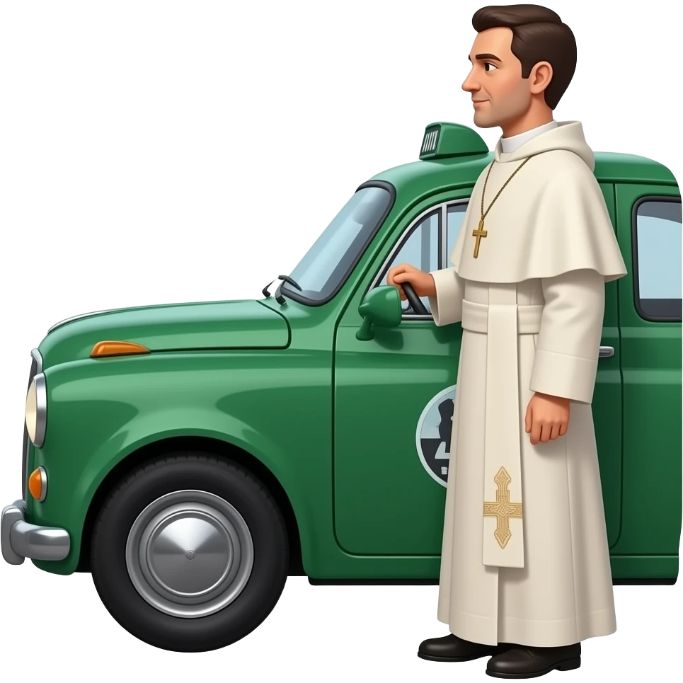 The priest as a taxist emoji