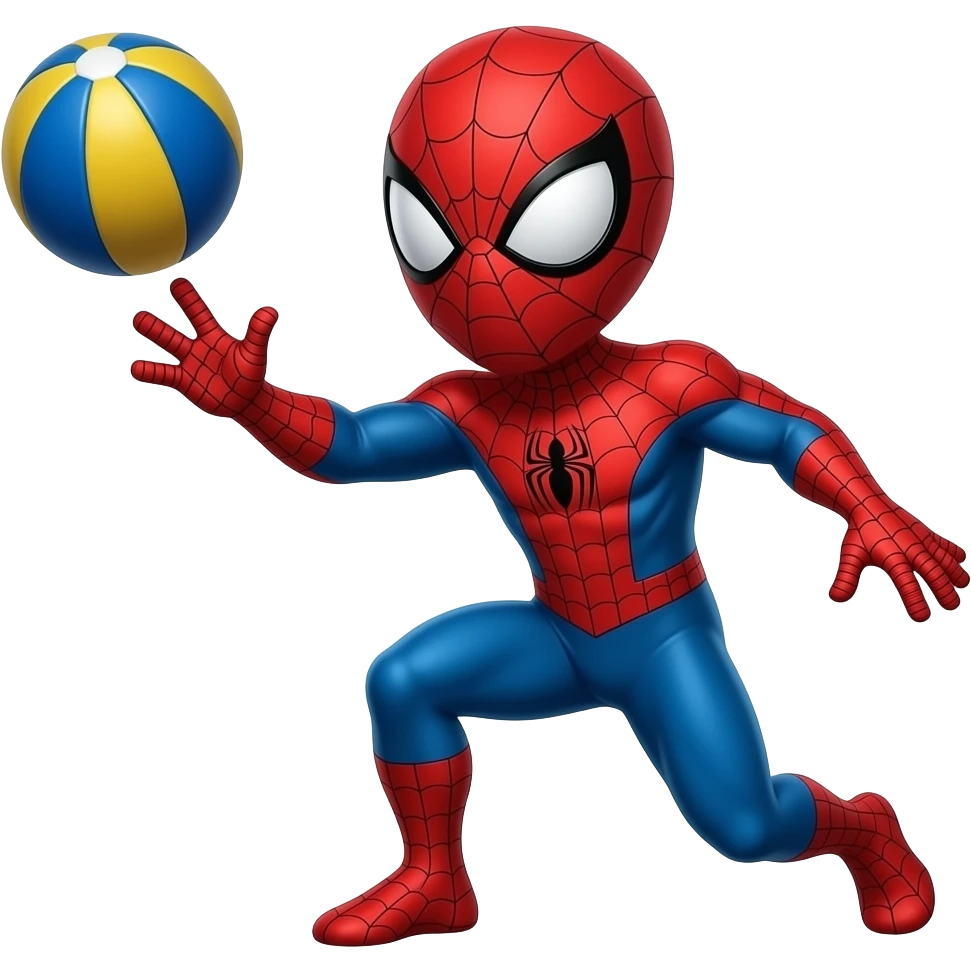 spidey man play with bal emoji