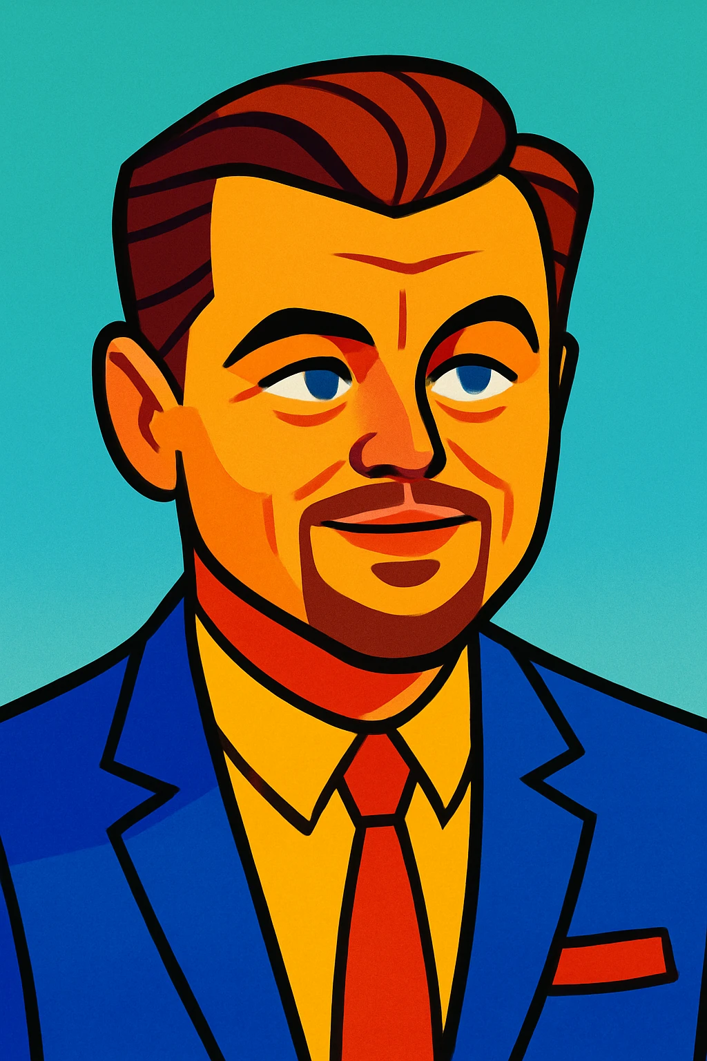 Leonardo DiCaprio as a cartoon character, vibrant colors, simple background emoji