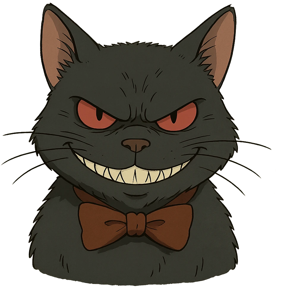 evil British cat emoji