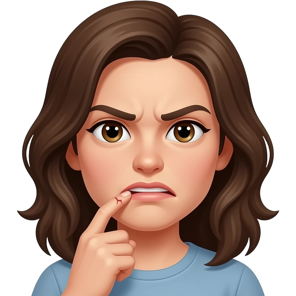 Je me mord le doigt mais on voit que ma bouche emoji