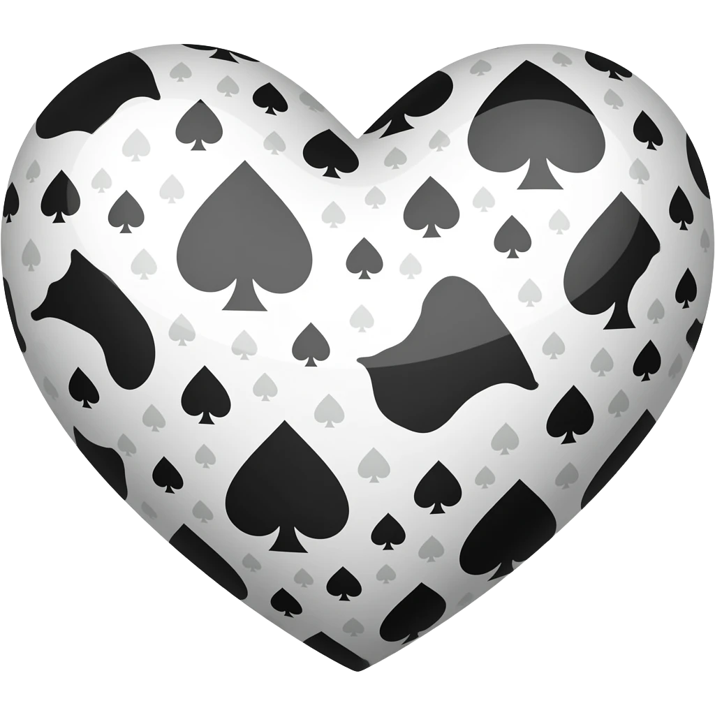 🤍 but cow print and little spades (card version) as the black parts emoji