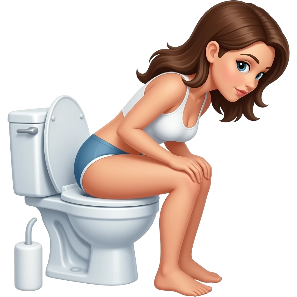 Woman poop on toilet emoji