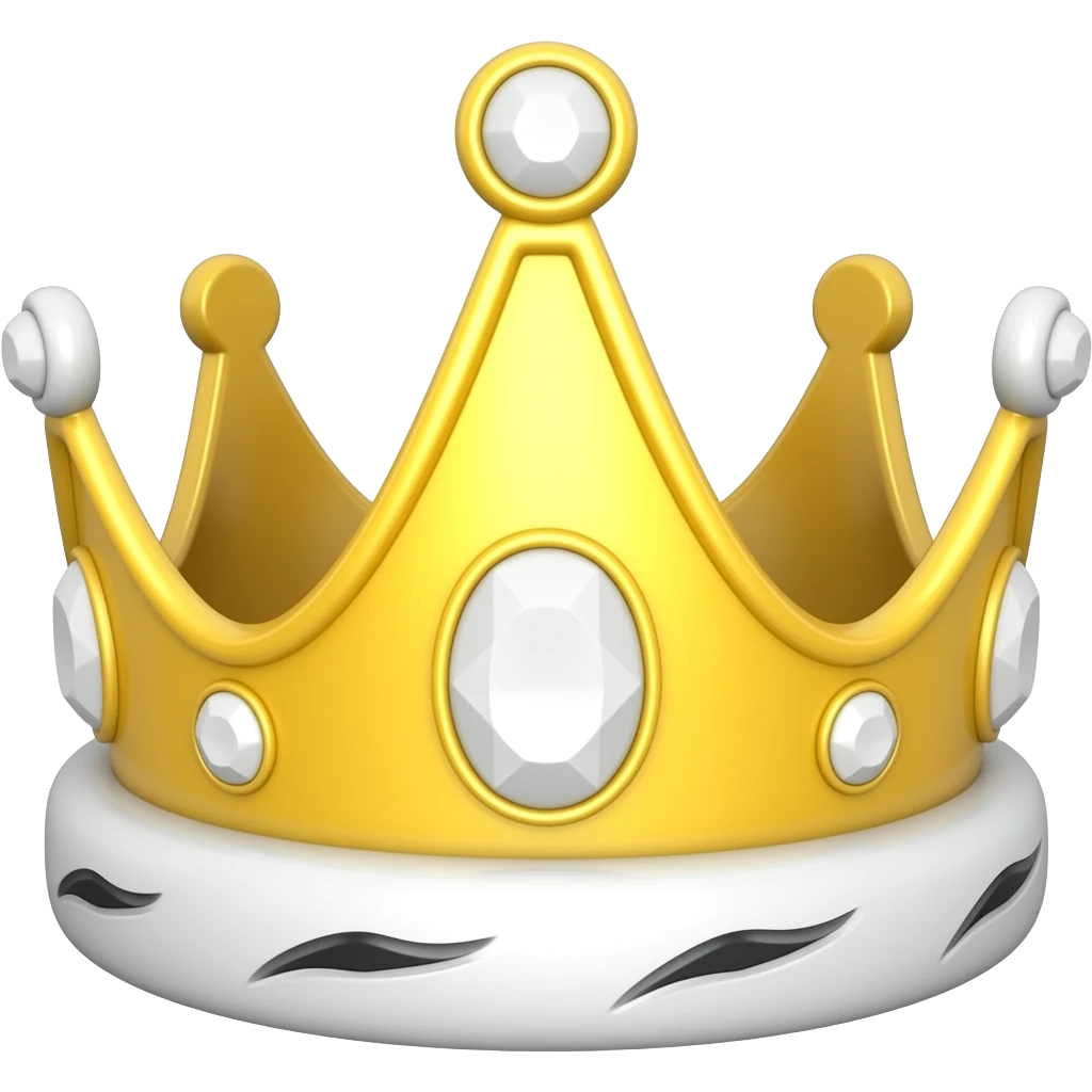 white and yellow crown white gems inside emoji