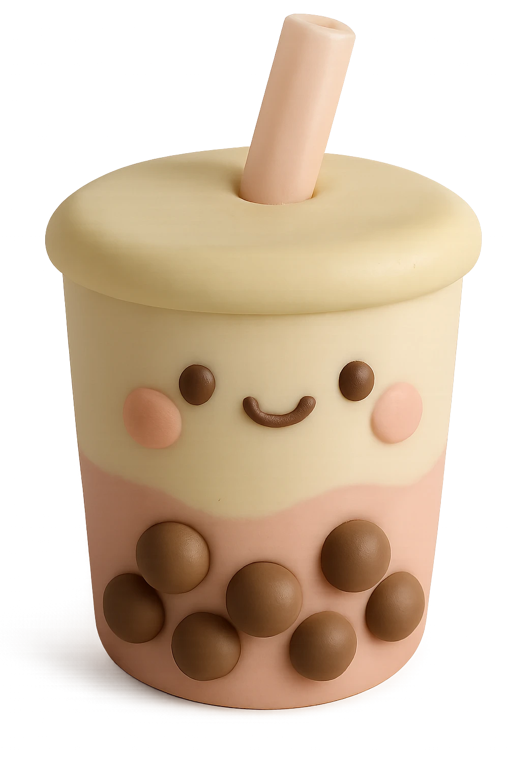 cute pastel bubble tea with big tapioca pearls and a straw emoji