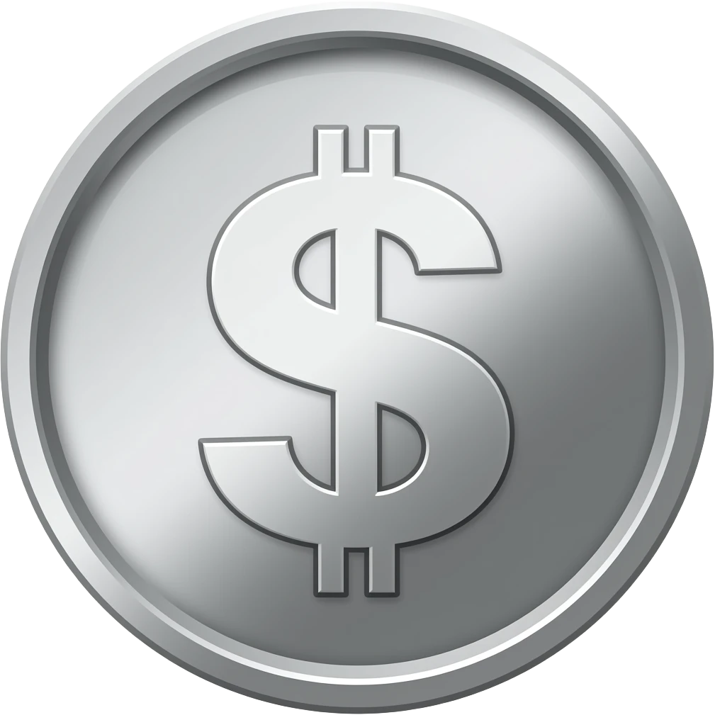 silver coin dollar emoji