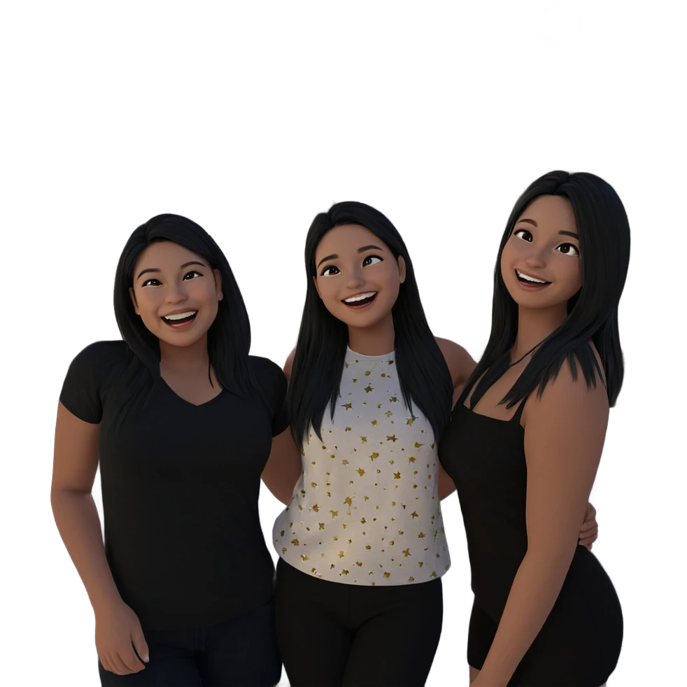 smiling girls under night sky emoji