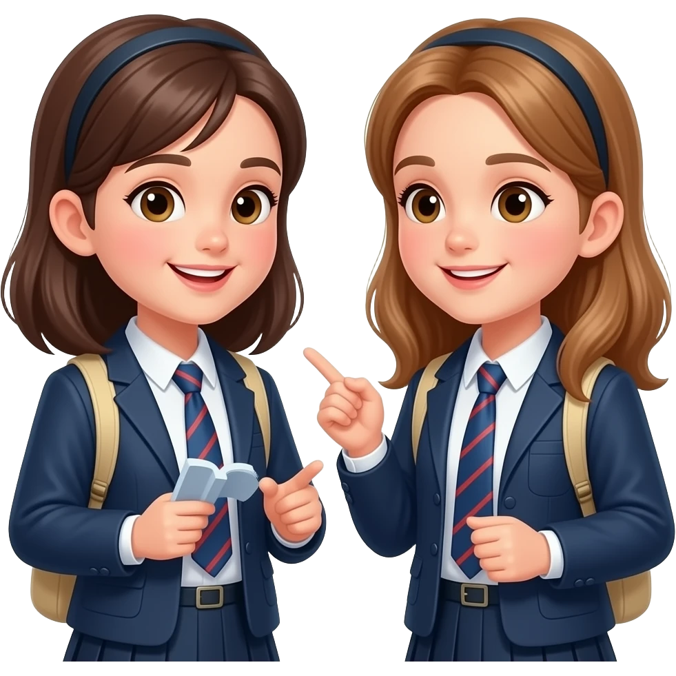 school girls with english conversation emoji