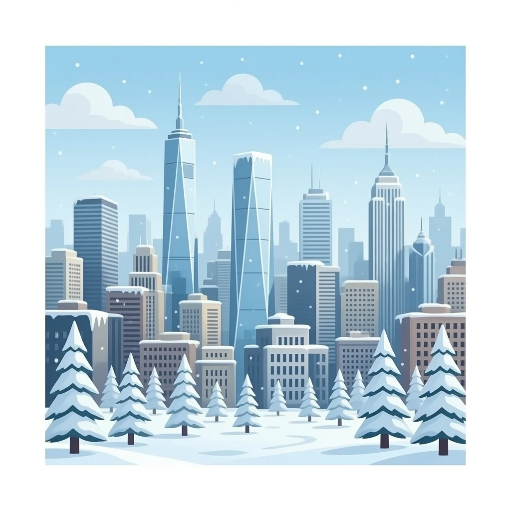 me puedes hacer una ciudad congelada emoji