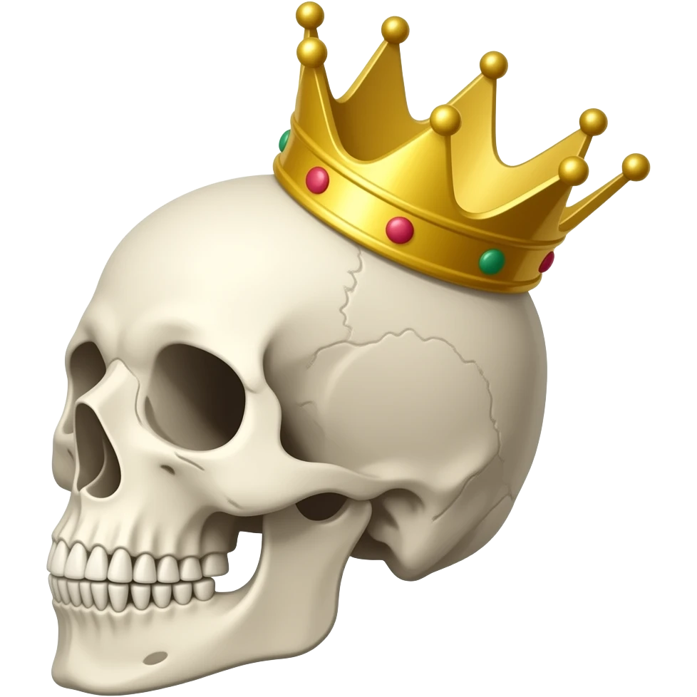 Calavera con corona de lado emoji