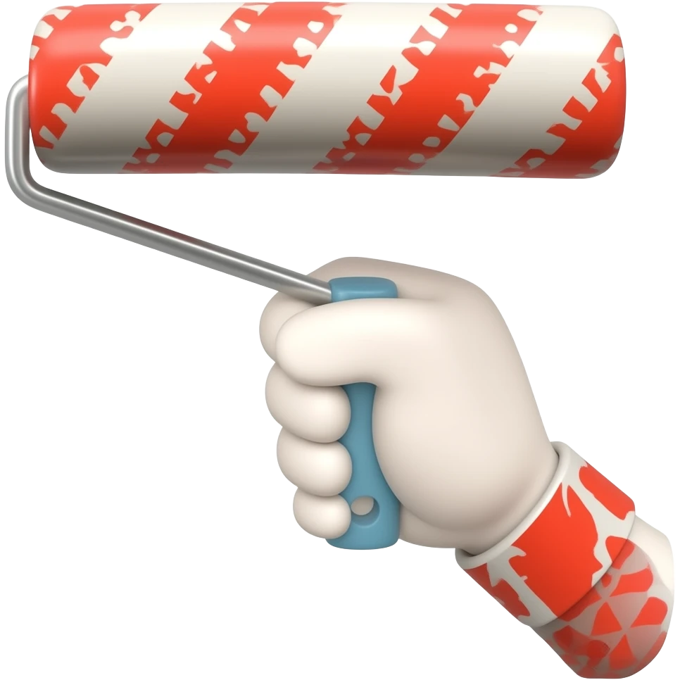 paint roller red emoji